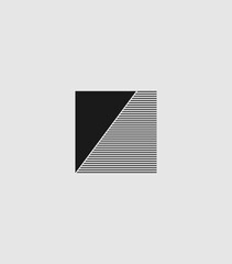 Abstract letter A with shaded triangle shape