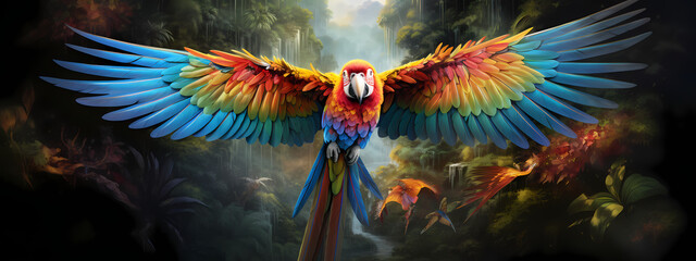 Tropical Splendor: The Vibrant Parrot's Display