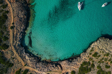 Strand Luftaufnahme, Cala Varques Mallorca - obrazy, fototapety, plakaty