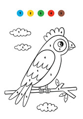 Hand drawn kawaii coloring book illustration