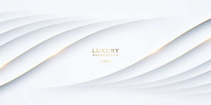 Luxury white background with golden lines