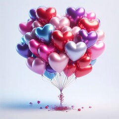 3d heart shape with balloons