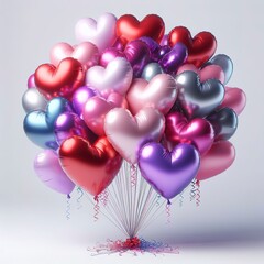 3d heart shape with balloons