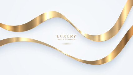 Luxury white background with golden lines