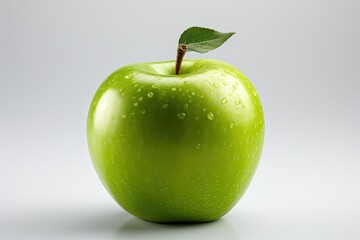 Ripe, juicy green apple on a white background, Generative AI