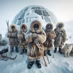 Fotobehang Eskimo people living in extreme weather condition © Cornel