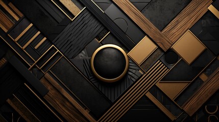 Sleek Black and Gold Minimalist Elements