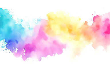 Watercolor soft rainbow hand paint texture, isolated transparent background, watercolor brush, png. Generative ai