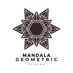 Mandala ornament geometric logo 