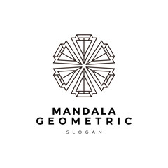 Mandala ornament geometric logo 