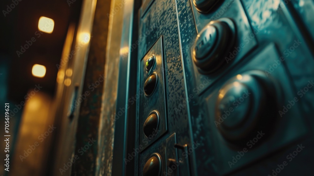 Poster a detailed view of metal door knobs. versatile image suitable for various applications