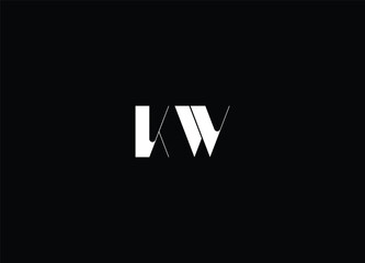 KW Initial Letter Icon Logo Design Vector Illustration