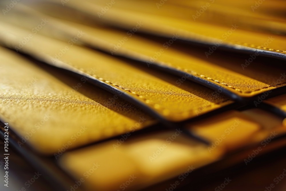 Poster a close up view of a wallet placed on a table. suitable for financial concepts or personal finance-r