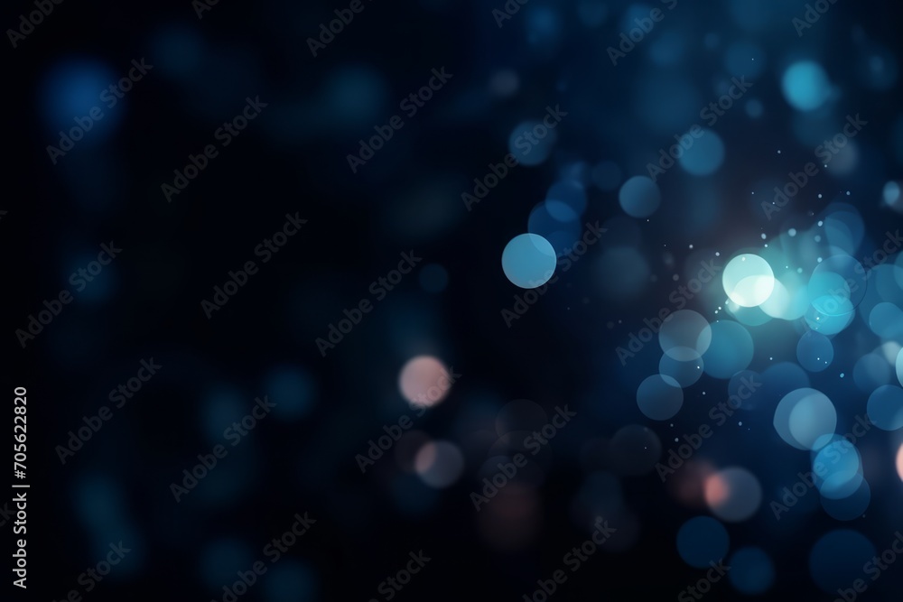 Poster abstract blue background with bokeh. generative ai