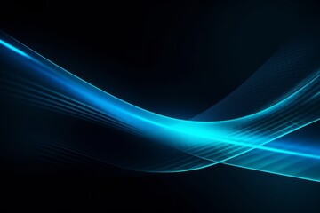 Fototapeta na wymiar Glowing digital blue lines banner, abstract lines. Generative AI