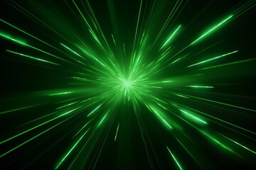 Green abstract background with rays. Generative AI
