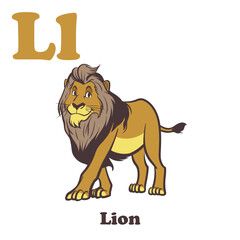 Lion Alphabet Cartoon Character For Kids