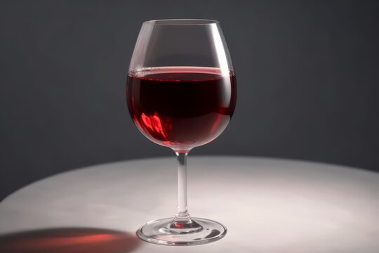 Red wine in a glass isolated on white background. Generative AI