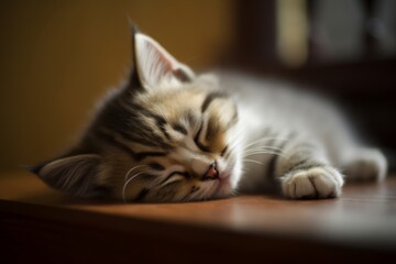 Sleepy kitten. Generative AI