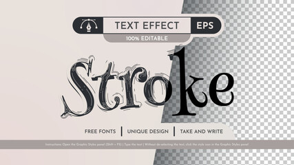 Hand Drawn - Editable Text Effect, Font Style