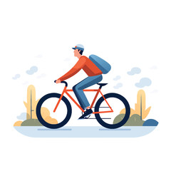 Man riding bycicle illustration vector