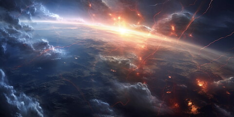 cosmic storm, storm, plasma jets, discharges, explosion