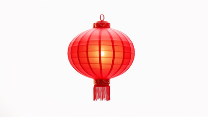 Fototapeta premium Chinese lantern isolated on white background. Chinese New Year red light festival.