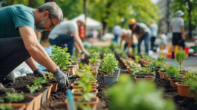 A community event in a park celebrating Earth Day