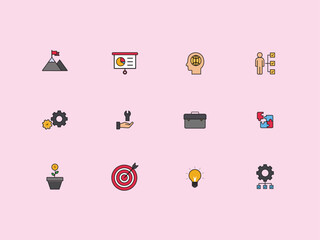 Quality icons about project management business administration
