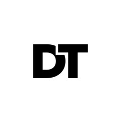 Letter D and T, DT logo design template. Minimal monogram initial based logotype.