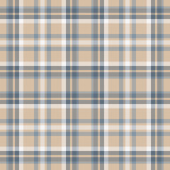 Plaid seamless pattern. Check fabric texture. Vector textile print.
