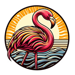 Whimsical Flamingo Bird PNG Clip Art Design - Perfect for Tattoos, Tumblers, Logos and More