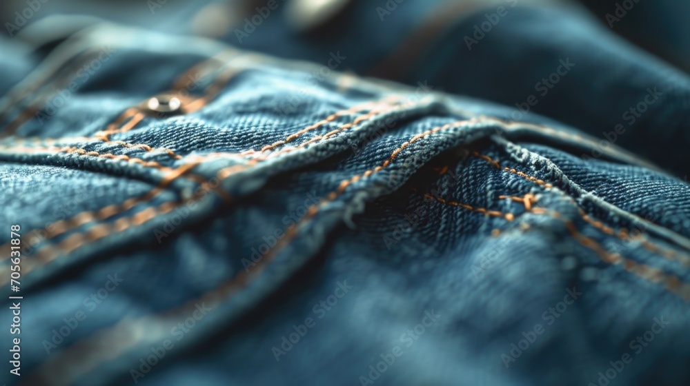 Poster a detailed view of a pair of blue jeans. versatile and timeless, this image can be used to showcase 