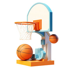Basketball and Goal on a Stand