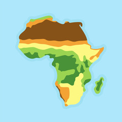 Africa map icon in flat style. Vector illustration of Africa map.