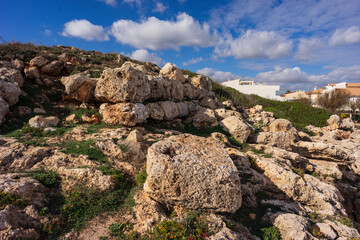 Fototapeta na wymiar Castellot de Cala Morlanda, archaeological site, Cala Morlanda, Manacor, Majorca, Balearic Islands, Spain