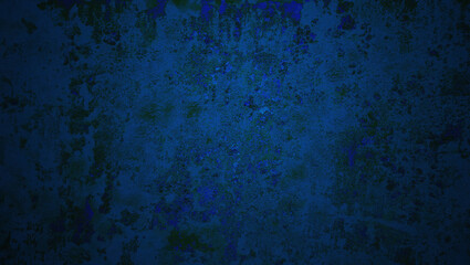 Blue shaded rusted metal background with traces of corrosion