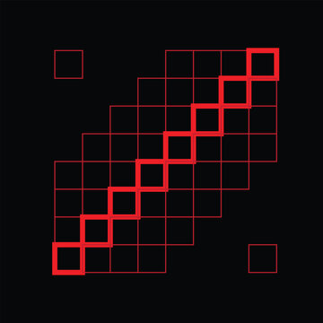 background geometric grid illustration vector red