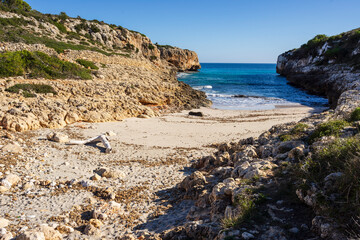 Fototapeta na wymiar Cala Sequer, Manacor coast, Majorca, Balearic Islands, Spain