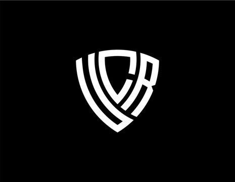 UCR creative letter shield logo design vector icon illustration