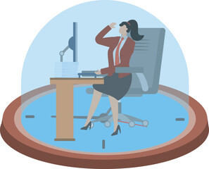 Time bearer, Businesswoman over whelmed by time