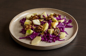 Winter Salad with Red Cabbage, Apple, and Walnuts - Healthy Eating for Weight Loss
