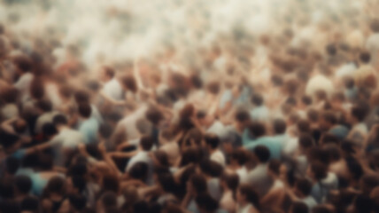 crowd, crush, mass brawl, top view abstract blurred background group of people, fictional graphics - obrazy, fototapety, plakaty