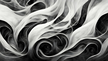 an alluring black and white smoky background wallpaper, capturing the essence of mystery and sophistication in a seamless blend - obrazy, fototapety, plakaty