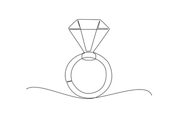 Wedding diamond ring, Wedding minimalist concept.