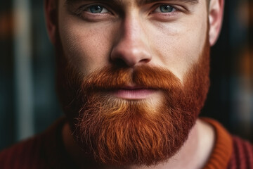 Obraz premium Hombre pelirrojo adulto con barba perfecta.