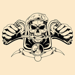 pirate skull and crossbones for biker tattoo inspiration