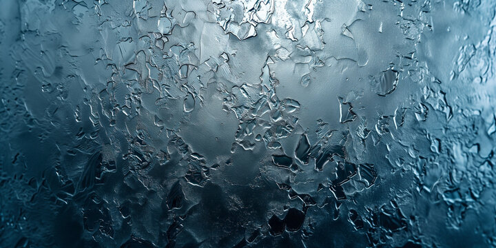 Fototapeta Frosted glass texture. Surface with fractal ice.