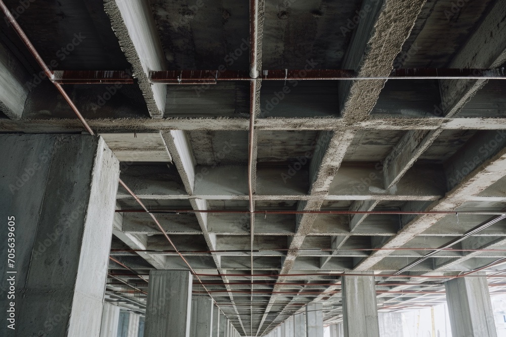 Aufkleber The picture shows a view of the underside of a bridge. This image can be used to depict infrastructure, engineering, or urban landscapes