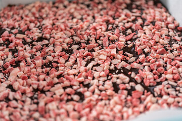 Peppermint brownies from a box mix